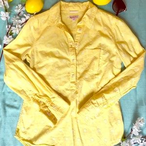 Yellow tunic polka dot Merona blouse